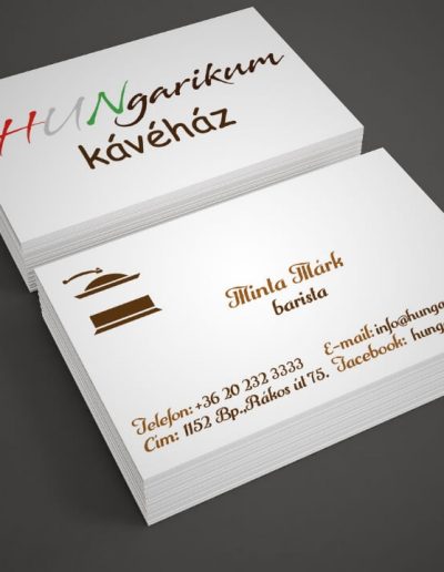 Hungarikum Kávéház névjegykártya terv 2