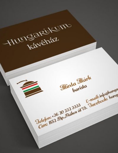 Hungarikum Kávéház névjegykártya terv 1